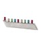Hammered Metal Menorah with Colorful Candle Cups By Kinor Decor